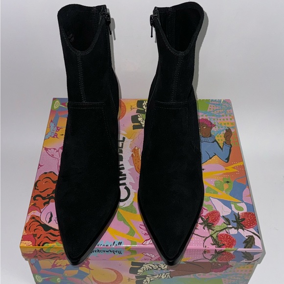 Jeffrey Campbell Womens Boots Jessine Bootie Black Suede 7 - Picture 4 of 8